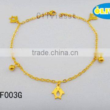 Olivia Jewelry Best Sell 2016 Stainless Steel Gold Anklets Wholesale Price