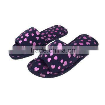 hearts printed upper TPR outsole open toe indoor slipper woman lady slipper cheap price slippers for women 2016