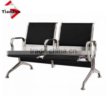 2-Seat Stainless Steel Waiting Area Seating With Paddings And Middle Arm