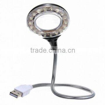 Flexible 18 LED USB light with Magnifer / Lamp Magnifer For Laptop / usb led light flashing