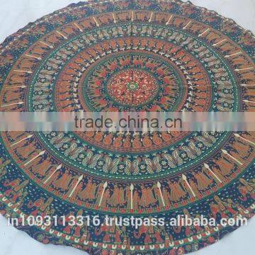 Indian mandala round tapestry