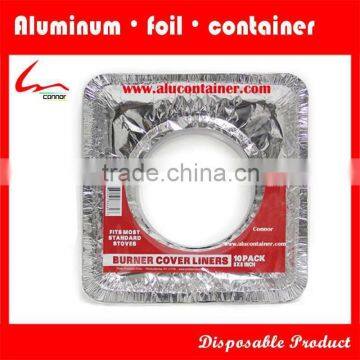 Household Kitchen Used Disposable Square Aluminium Foil Gas Burner/Stove Mat/ Gas Stove Liner With One Hole