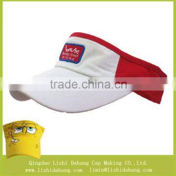 100% Cotton fabric high quality sun visor cap summer hat with embroidery logo