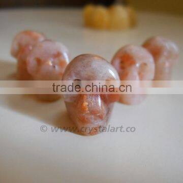 Sunstone Carved Skull Shape