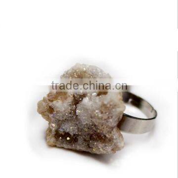 Natural Crystal Stone Druzy Changeable Ring 2015 Wholesale photo-2