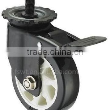 Screw Thread Cheap Furniture Casters 100mm Plastic Polyurethane Caster Wheel