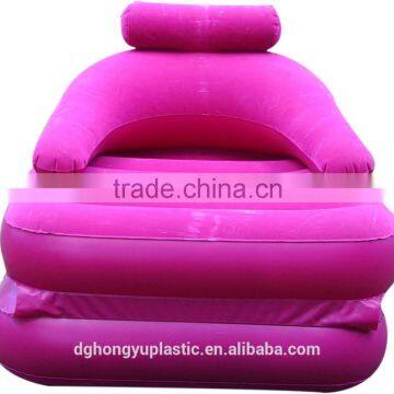 High Class Flocked Inflatable Air Sofa Bed