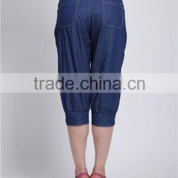 High Quality Fashion Mid Waist Bamboo Fiber Women Jeans Capris Female Denim photo-3