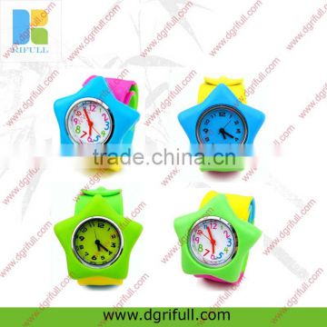 Colourful Star shape silicone slap watch