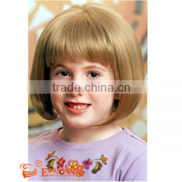 Short blonde bob hair wigs for kids. synthetic children size hair wigs