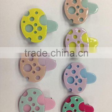 Kids mushroom shape hair accessories acetate hollow out hair clips cute small bobby pins