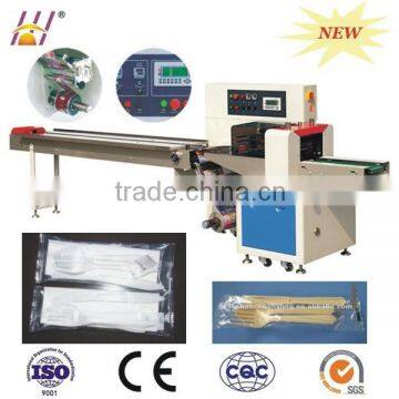 Diposable Spoons Wrapping Machine, Packaging Machinery for Plastic Spoons, Tissue and Spoon Packing Machine photo-2