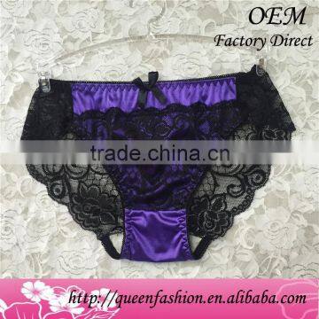 Stylish plus size women panties elegant satin panty sexiest underwear