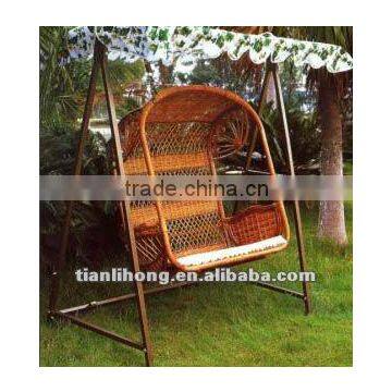 Cheap patio/garden two-seat rattan hanging swing basket chair