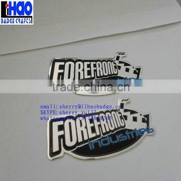 Best selling aluminum metal logo badge,3D embossed self adhesive metal sticker