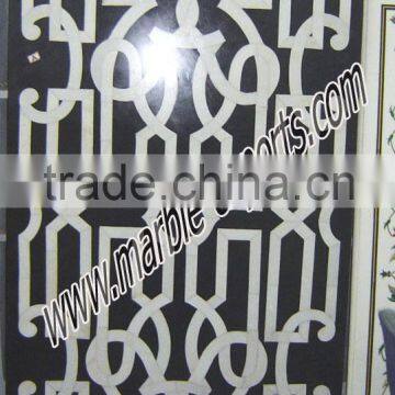 Rectangle Pietra Dura Tables, Italian Dining Tables,Stone Dining Black and White