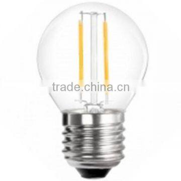 E27 LED filament bulb G45 2W filament LED golf ball light bulb 360 degree CE ERP RoHS GS