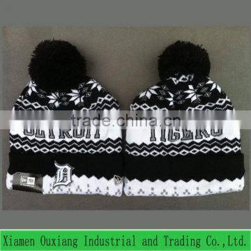 America City Jaquard Knitted Cap with pom poms Knitted hats