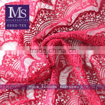 2016 new deign New arrival Red cotton fabric, chemical embroidery fabric, Fancy clothing fabric