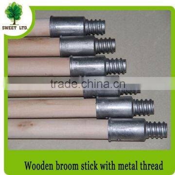 metal screw thread wood handle wood mop stick for cleaning tool