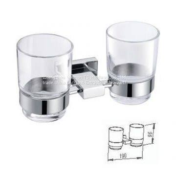 Modern Brass Double Tumbler holder Toothbrush older Cup Holde Bathroom