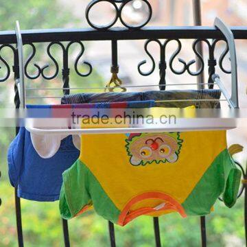 Metal Folding Clothes Rack In a Balcony Room Bathroom Towel Rack Clothes Hanger photo-4