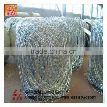  China BTO & CBT low price Stainless steel prison barbed razor wire with high quality