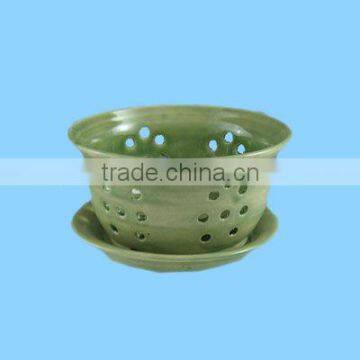 Ceramic Apple Fruit Berry Bowl Strainer