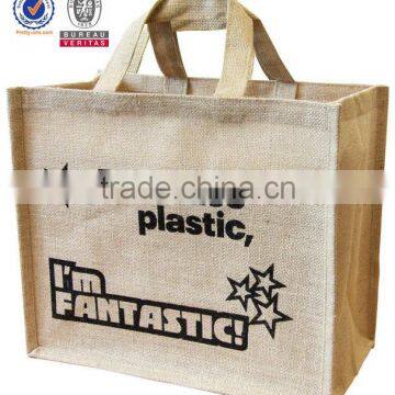 hot sale promotional high quality custom printed jute shopping bag