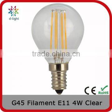 G16 filament 400lm 4w 30we E11 global clear home decor bulb lamp for America market