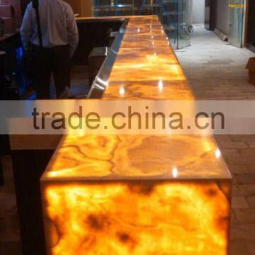 Professional Factory BACKLIT ONYX COUNTERTOPS FOR BAR RECEPTIONS photo-4