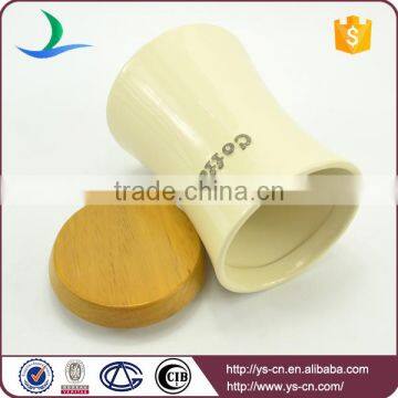 Wholesale Ceramic Modern Food Storage Jars With Wooden Lid photo-3
