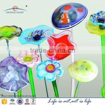 beautiful stained colored long single stem artificial glass flowers