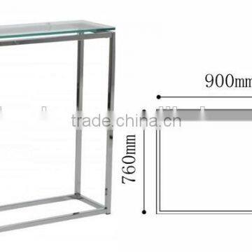 Console Table in Stainless Steel Base and Tempered Glass Top photo-5