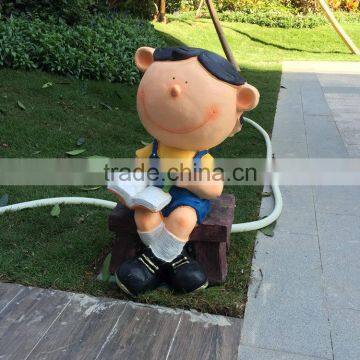 FRP Student Figurine in Garden photo-3