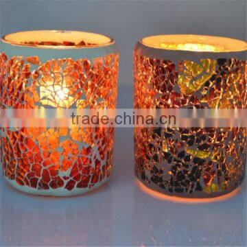 crackle glass votive candle holders