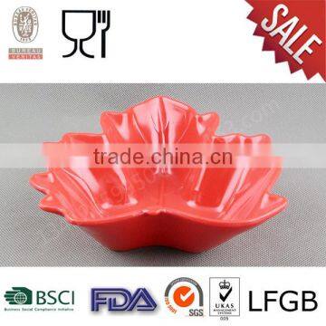 Leaf shape melamine salad bowl