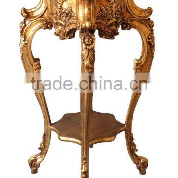 Antique Gold Marble Top Hand-carved Wedding Decoration Flower Stander