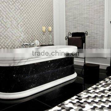 Indoor bathroom decoration stone carving baignoire en marbre