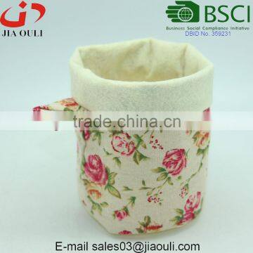 New Design Flowers Printing Linen and Felt Planter Pot Cover Bags photo-5
