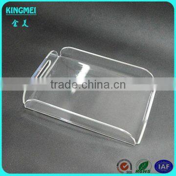 Customized Acrylic Cup Holder, Wine Glass Holder & Square Clear Plexiglass Serving Trays for Hotel