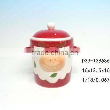 Snowman shaped ceramic honey jar for wholesale