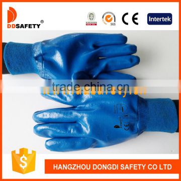 DDSAFETY Nbr Coated Gloves Working Gloves With Blue Knit Wrist