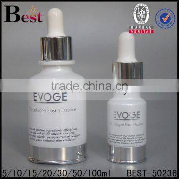 Cosmetic Packaging Essential Oil Fancy White Glass Dropper Bottle Different Size Silk Printing Glass Dropper Bottle Wholesale photo-4