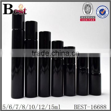 new products different size black roll on bottles wholesale perfume essential oil tube glass bottle roll on high quality factory