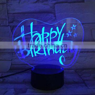 Best Birthday LED 3D Night Light 7-Color Table Lamp Gift