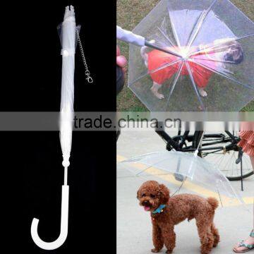 1Pcs Cute Fashion Attractive Comfortable Transparent PVC Dog Puppy Pet Umbrella for Outdoor Rain Travel Hiking Pet Supplies