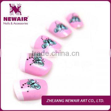 wholesale False Nails Butterfly Printing Fake Nails For Sale Nail Arts Design