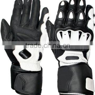 Black and White Motorbike Gloves