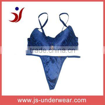 ladies wholesale satin printed sexy ladies undewear bra set